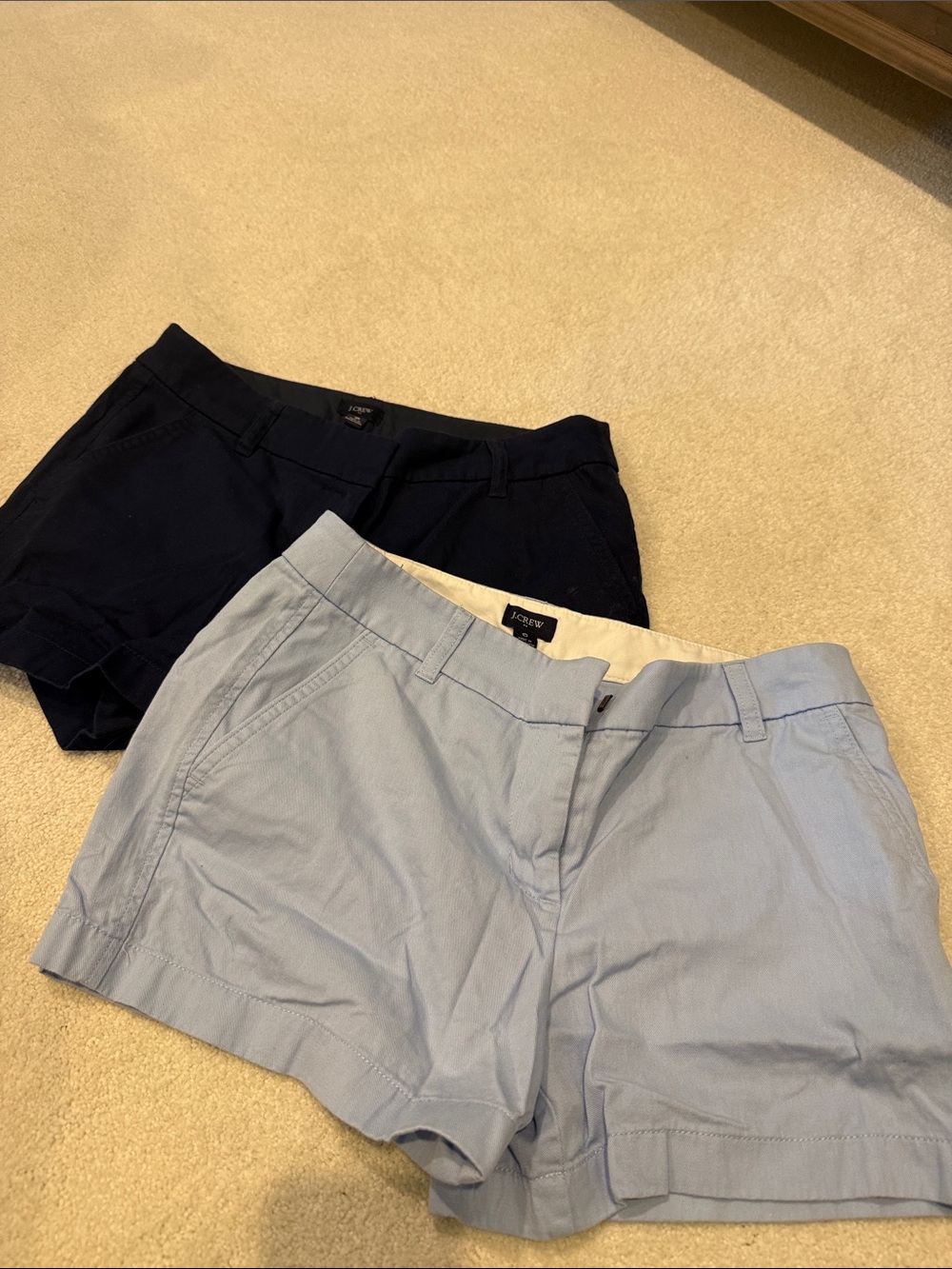 J. Crew Light Blue and Navy Chino Bermuda Shorts Duo